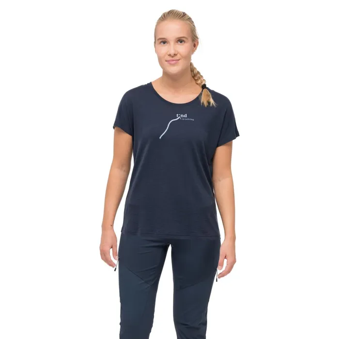 Bergans Of Norway TShirts Tind Altitude Merino Tee Navy Blue 8211 Women