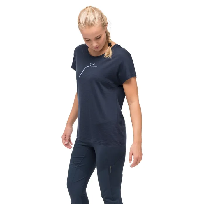 Bergans Of Norway TShirts Tind Altitude Merino Tee Navy Blue 8211 Women