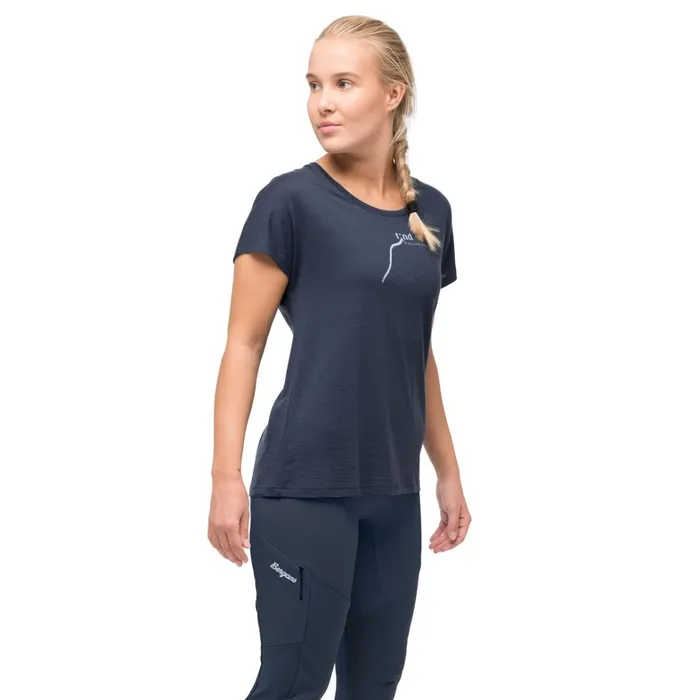 Bergans Of Norway TShirts Tind Altitude Merino Tee Navy Blue 8211 Women