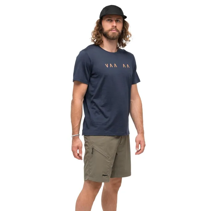 Bergans Of Norway TShirts Vaagaa Explore Merino Tee Navy Blue 8211 Men