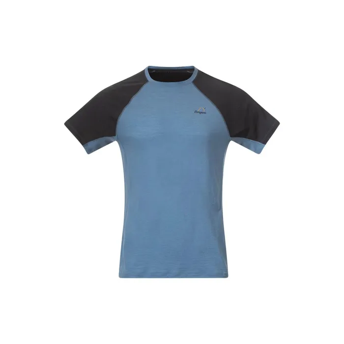 Bergans Of Norway TShirts Y Lightline Merino Tee Elemental Blue Dark Shadow Grey 8211 Men
