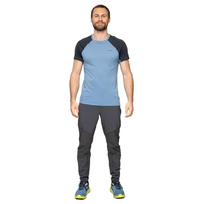 Bergans Of Norway TShirts Y Lightline Merino Tee Elemental Blue Dark Shadow Grey 8211 Men