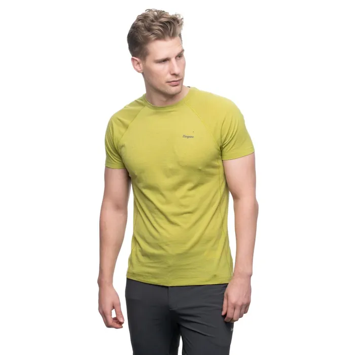 Bergans Of Norway TShirts Y Lightline Merino Tee Golden Lime Green 8211 Men