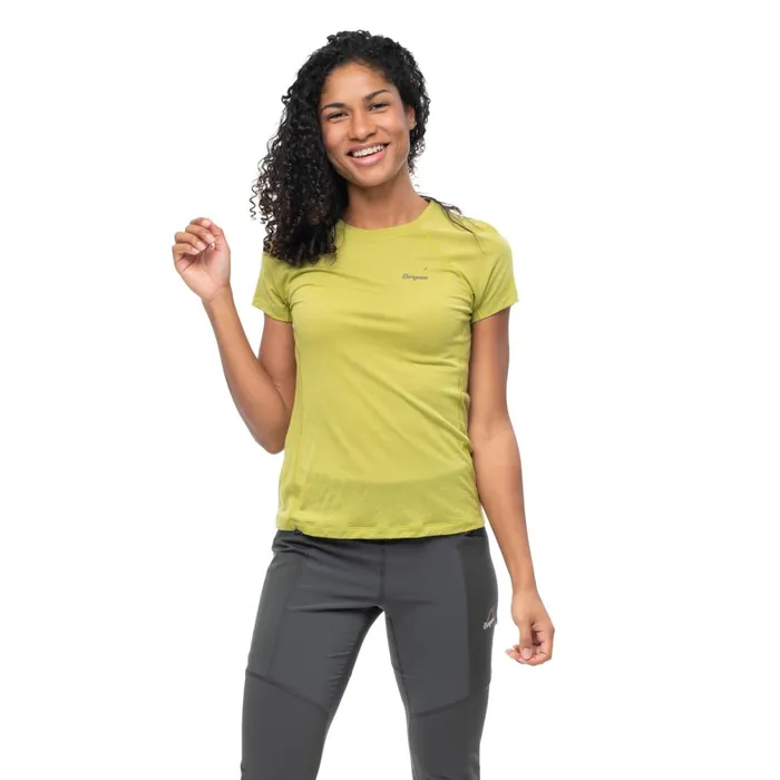 Bergans Of Norway TShirts Y Lightline Merino Tee Golden Lime Green 8211 Women Bergans Of Norway TShirts Y Lightline Merino Tee Golden Lime Green 8211 Women