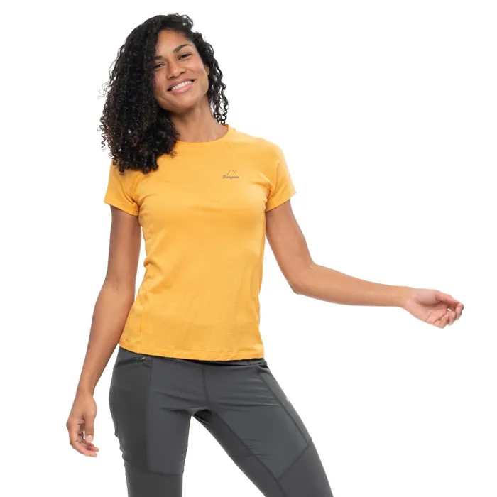 Bergans Of Norway TShirts Y Lightline Merino Tee Mango Yellow 8211 Women