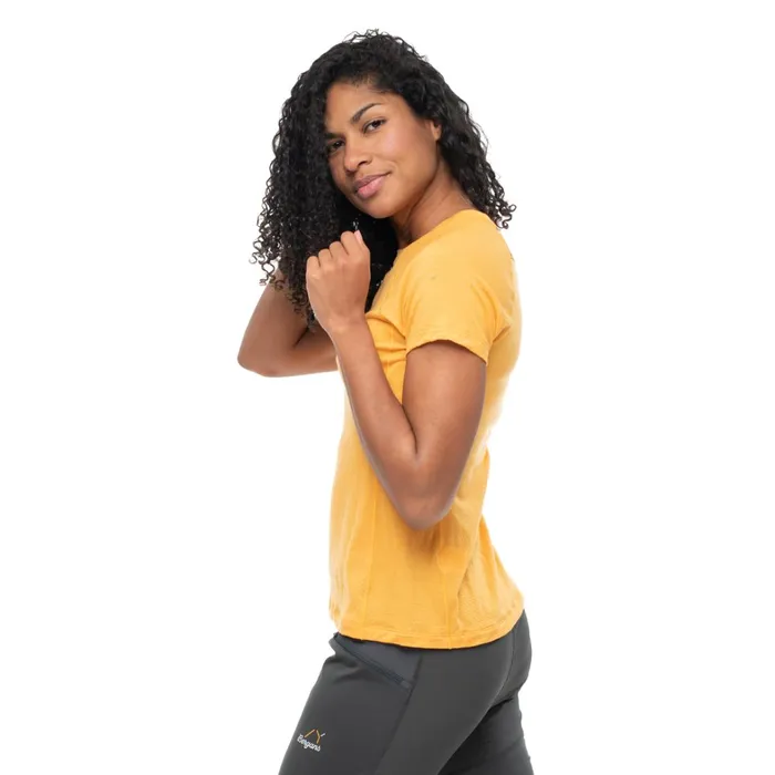 Bergans Of Norway TShirts Y Lightline Merino Tee Mango Yellow 8211 Women