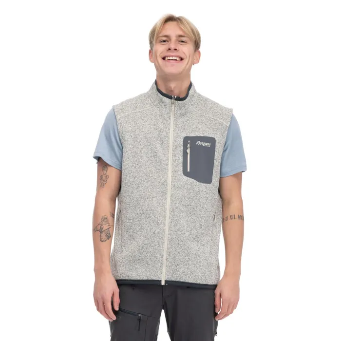 Bergans Of Norway Vests Kamphaug Knitted Vest Chalk Sand 8211 Men