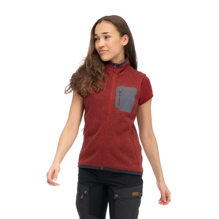 Bergans Of Norway Vests Kamphaug Knitted Vest Chianti Red 8211 Women