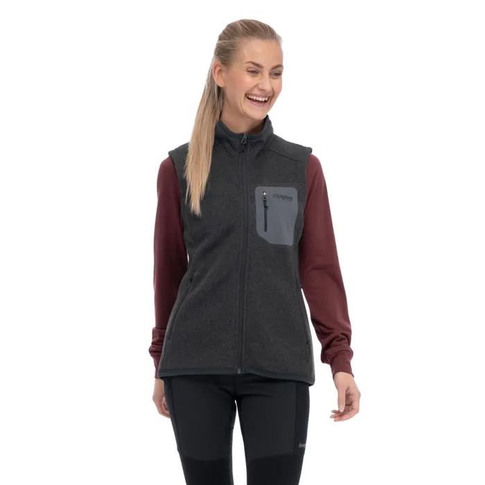 Bergans Of Norway Vests Kamphaug Knitted Vest Dark Shadow Grey 8211 Women