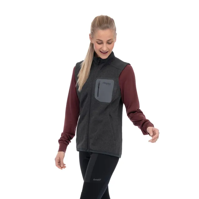 Bergans Of Norway Vests Kamphaug Knitted Vest Dark Shadow Grey 8211 Women