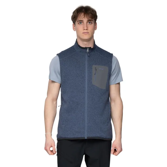 Bergans Of Norway Vests Kamphaug Knitted Vest Granite Blue 8211 Men