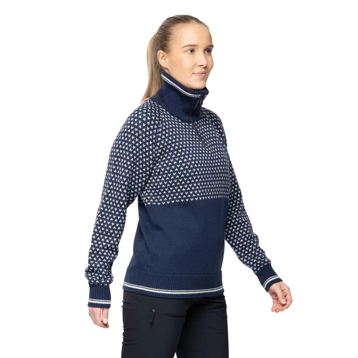 Bergans Of Norway Wool Alvdal Wool W Half Zip Navy Vanilla White 8211 Women