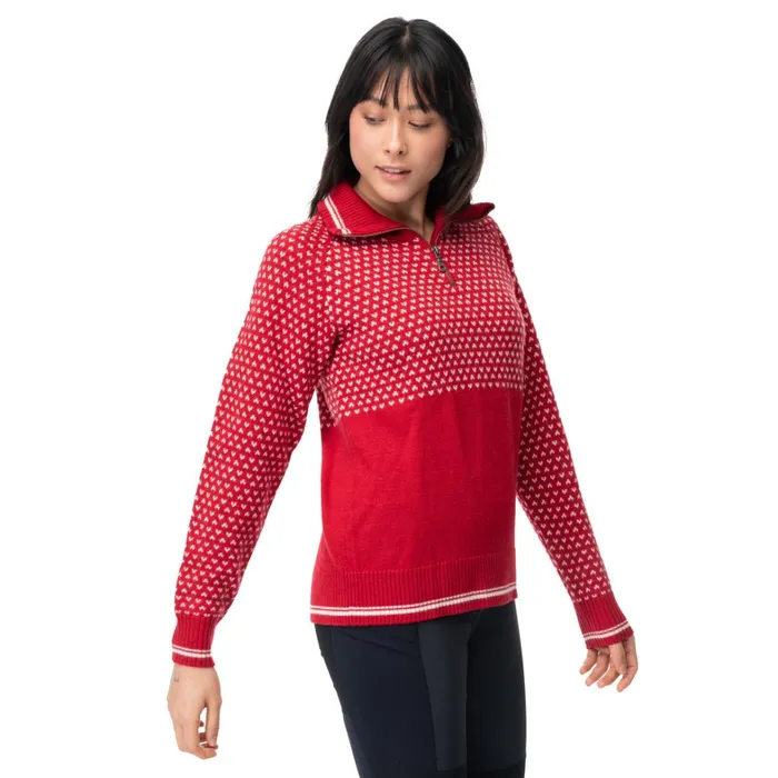Bergans Of Norway Wool Alvdal Wool W Half Zip Red Vanilla White 8211 Women
