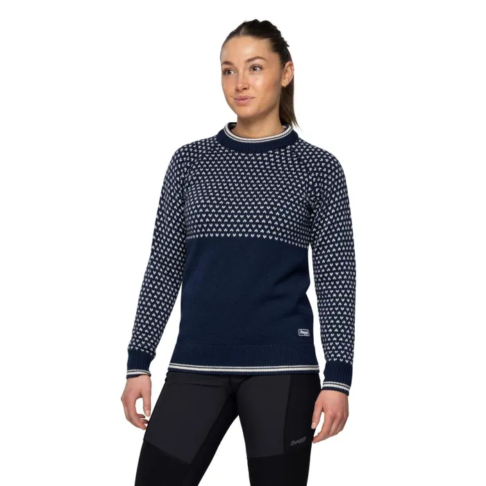 Bergans Of Norway Wool Alvdal Wool W Jumper Navy Vanilla White 8211 Women