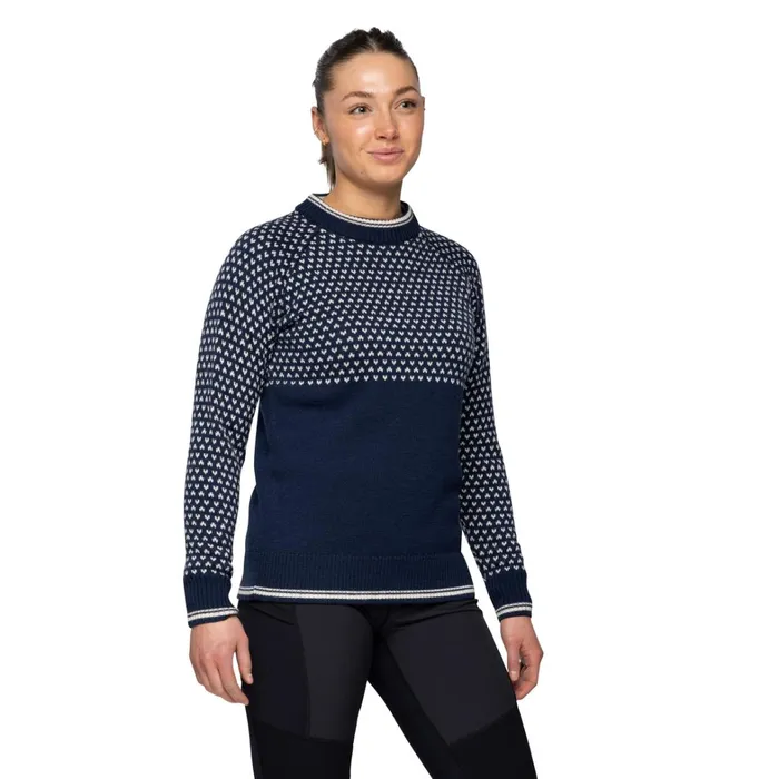 Bergans Of Norway Wool Alvdal Wool W Jumper Navy Vanilla White 8211 Women
