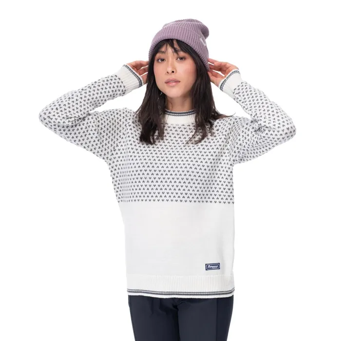 Bergans Of Norway Wool Alvdal Wool W Jumper Vanilla White Solid Dark Grey 8211 Women