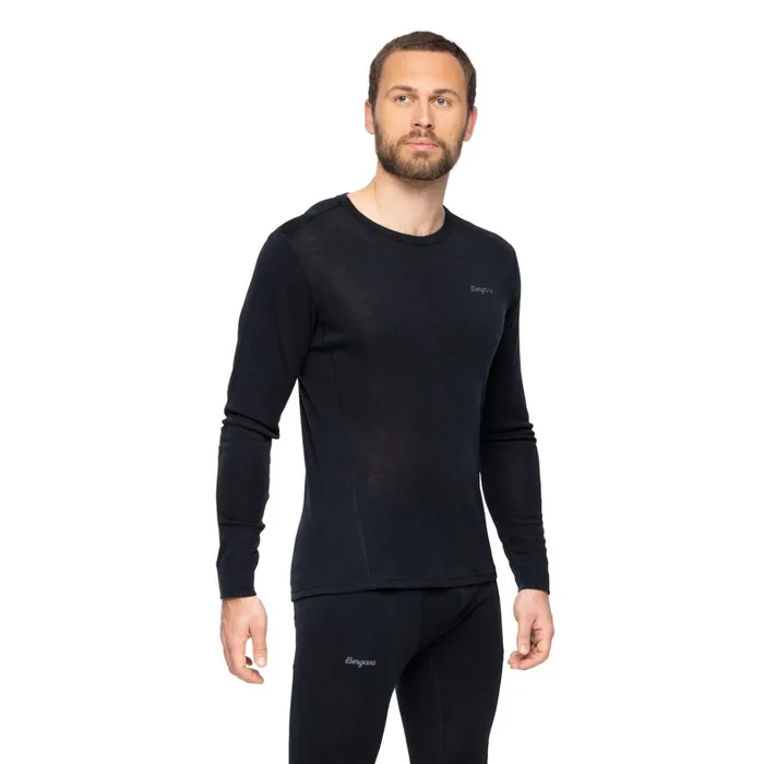 Bergans Of Norway Wool Longsleeved Shirts InnerDual Merino Long Sleeve Black 8211 Men