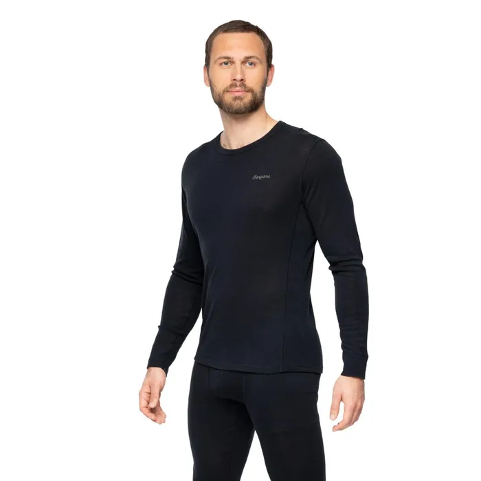 Bergans Of Norway Wool Longsleeved Shirts InnerDual Merino Long Sleeve Black 8211 Men