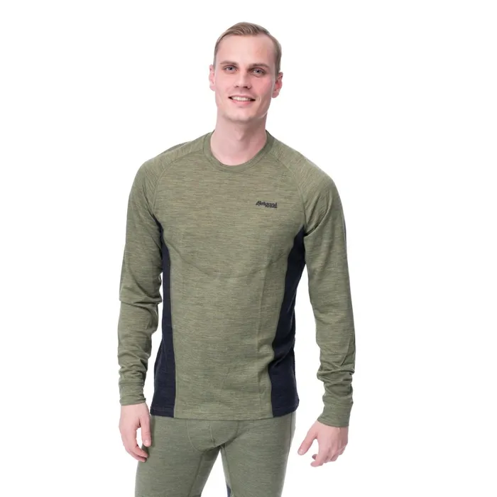 Bergans Of Norway Wool Longsleeved Shirts InnerLight Long Sleeve Olive Green 8211 Men Bergans Of Norway Wool Longsleeved Shirts InnerLight Long Sleeve Olive Green 8211 Men