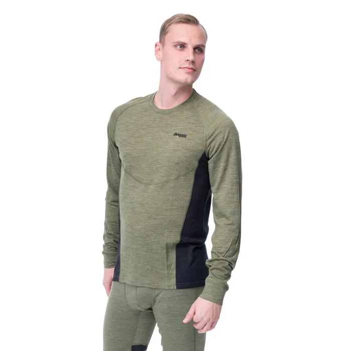 Bergans Of Norway Wool Longsleeved Shirts InnerLight Long Sleeve Olive Green 8211 Men