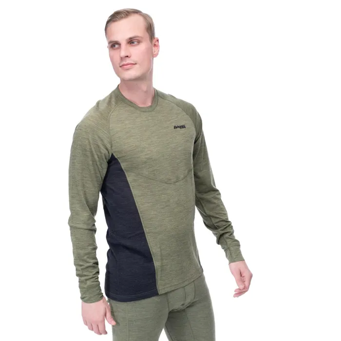 Bergans Of Norway Wool Longsleeved Shirts InnerLight Long Sleeve Olive Green 8211 Men