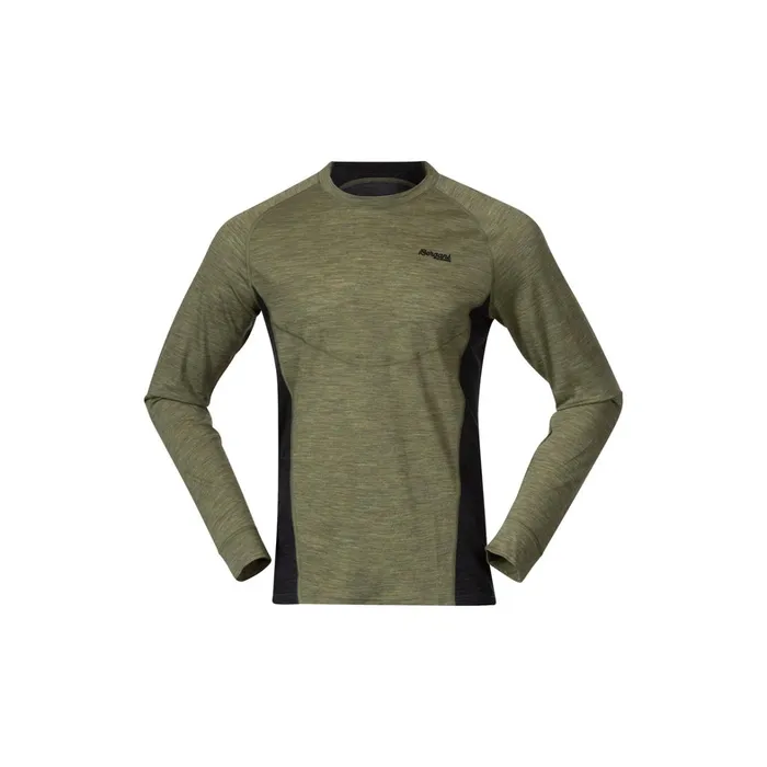 Bergans Of Norway Wool Longsleeved Shirts InnerLight Long Sleeve Olive Green 8211 Men