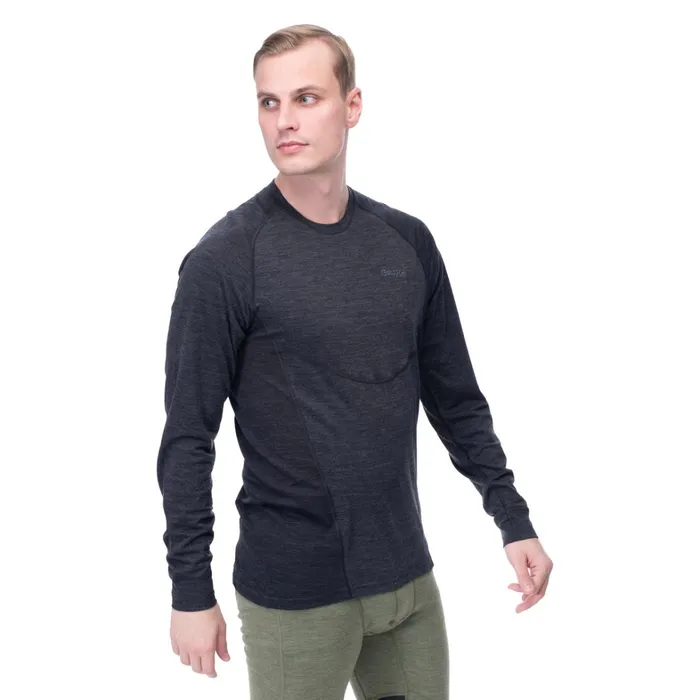 Bergans Of Norway Wool Longsleeved Shirts InnerLight Long Sleeve Solid Charcoal 8211 Men