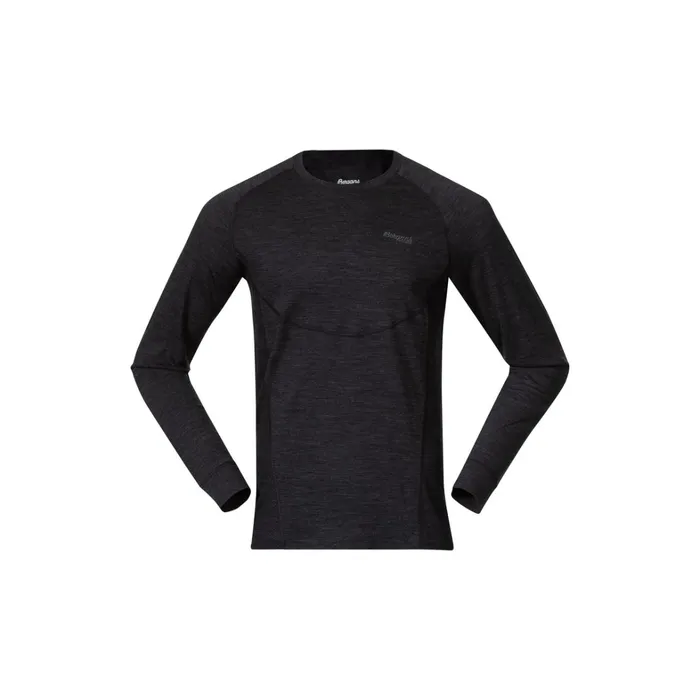 Bergans Of Norway Wool Longsleeved Shirts InnerLight Long Sleeve Solid Charcoal 8211 Men