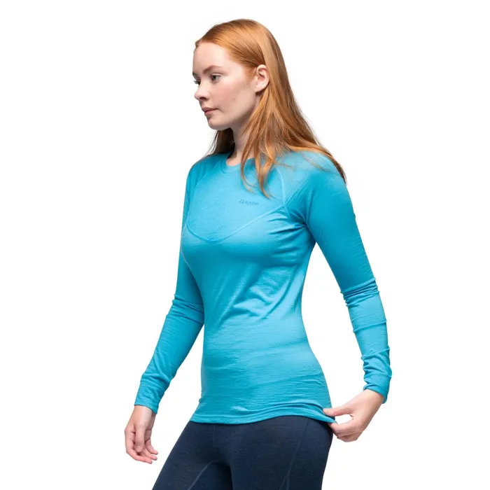 Bergans Of Norway Wool Longsleeved Shirts InnerLight W Long Sleeve Aqua Lagoon 8211 Women