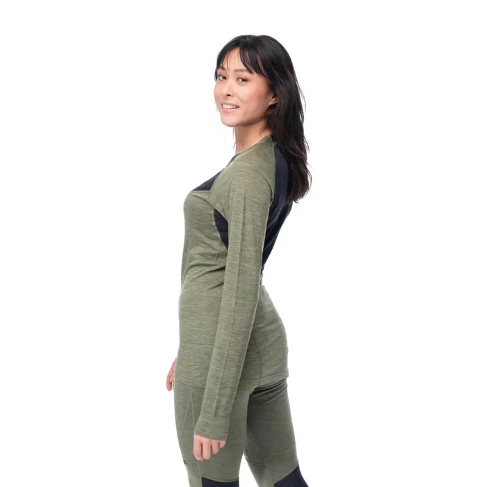 Bergans Of Norway Wool Longsleeved Shirts InnerLight W Long Sleeve Olive Green 8211 Women