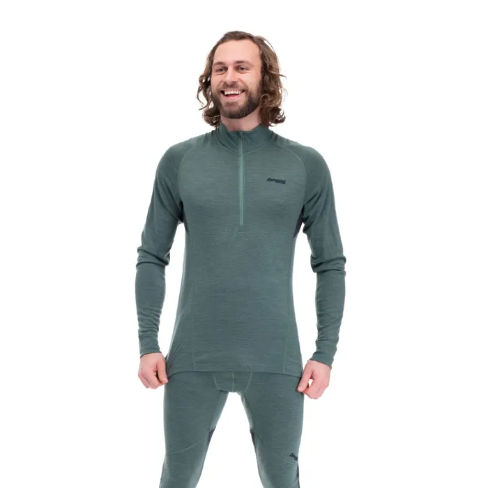 Bergans Of Norway Wool Longsleeved Shirts InnerPure Half Zip Dark Jade Green 8211 Men Bergans Of Norway Wool Longsleeved Shirts InnerPure Half Zip Dark Jade Green 8211 Men
