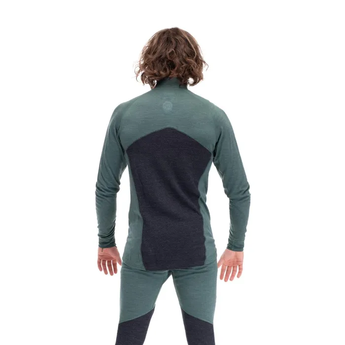 Bergans Of Norway Wool Longsleeved Shirts InnerPure Half Zip Dark Jade Green 8211 Men