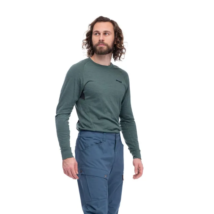 Bergans Of Norway Wool Longsleeved Shirts InnerPure Long Sleeve Dark Jade Green 8211 Men