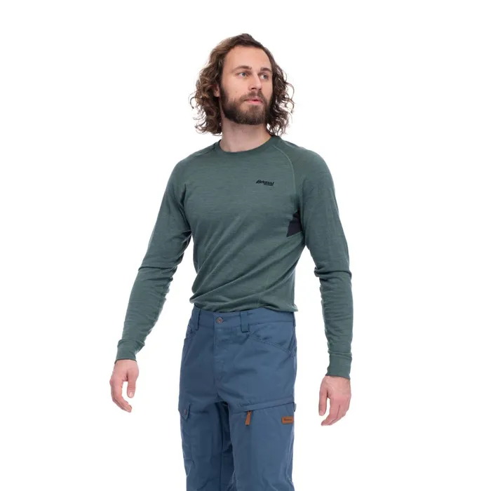 Bergans Of Norway Wool Longsleeved Shirts InnerPure Long Sleeve Dark Jade Green 8211 Men