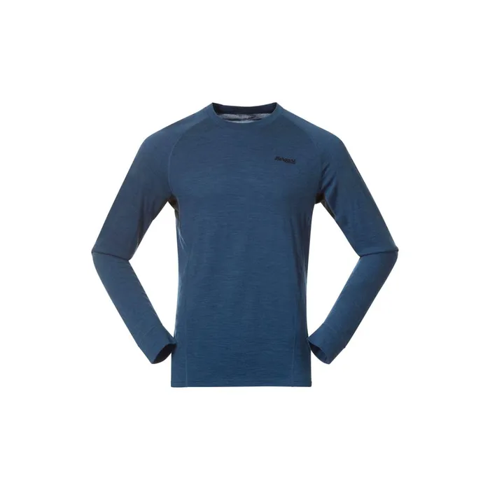 Bergans Of Norway Wool Longsleeved Shirts InnerPure Long Sleeve Orion Blue Solid Charcoal 8211 Men