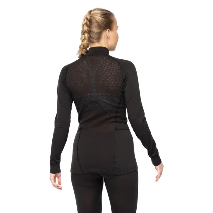 Bergans Of Norway Wool Longsleeved Shirts InnerPure Merino Half Zip Black 8211 Women