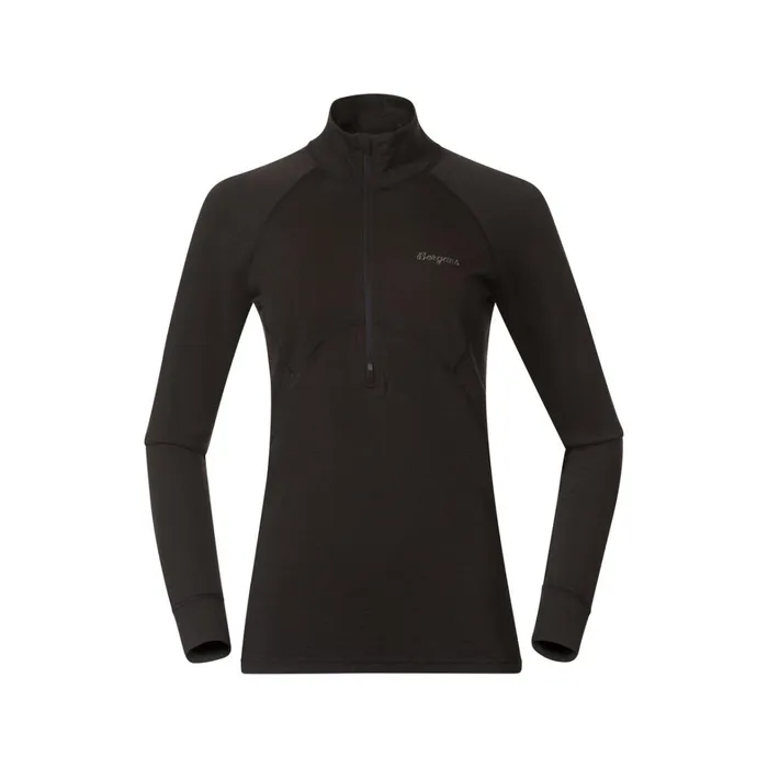 Bergans Of Norway Wool Longsleeved Shirts InnerPure Merino Half Zip Black 8211 Women