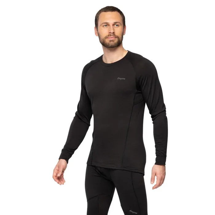 Bergans Of Norway Wool Longsleeved Shirts InnerPure Merino Long Sleeve Black 8211 Men