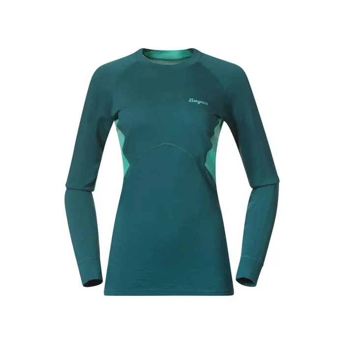 Bergans Of Norway Wool Longsleeved Shirts InnerPure Merino Long Sleeve Malachite Green Light Malachite Green 8211 Women