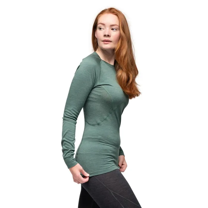 Bergans Of Norway Wool Longsleeved Shirts InnerPure W Long Sleeve Dark Jade Green 8211 Women