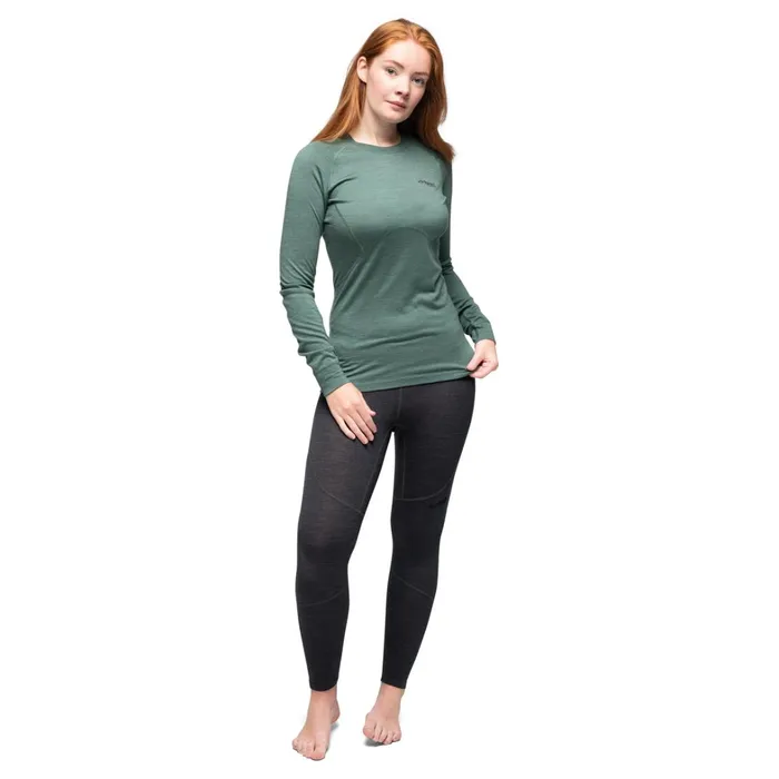Bergans Of Norway Wool Longsleeved Shirts InnerPure W Long Sleeve Dark Jade Green 8211 Women