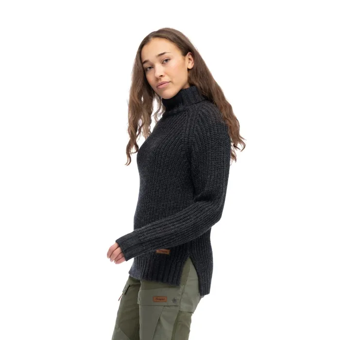 Bergans Of Norway Wool Nordmarka Merino High Neck Jumper Dark Shadow Grey 8211 Women