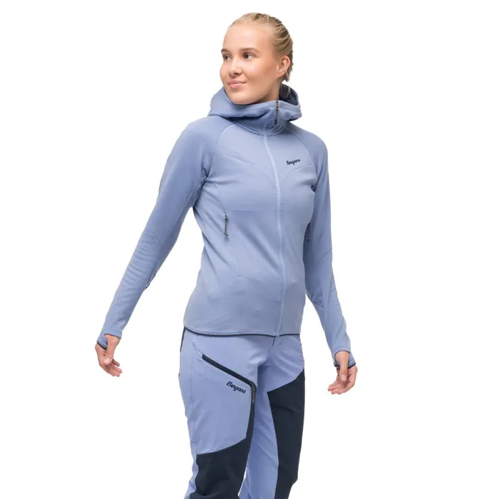 Bergans Of Norway Wool Tind Merino Hood Jacket Blueberry Milk 8211 Women