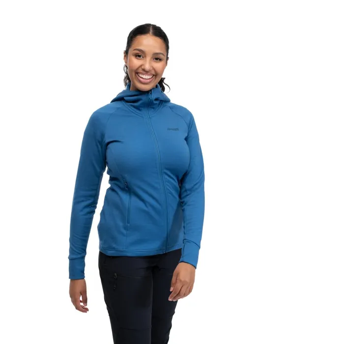 Bergans Of Norway Wool Ulstein Wool Hood W Jacket North Sea Blue 8211 Women