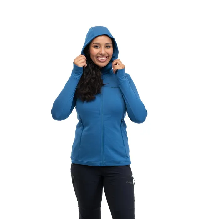 Bergans Of Norway Wool Ulstein Wool Hood W Jacket North Sea Blue 8211 Women