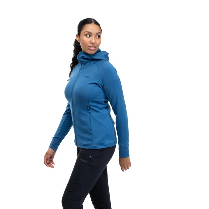 Bergans Of Norway Wool Ulstein Wool Hood W Jacket North Sea Blue 8211 Women