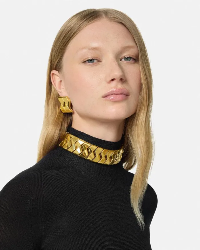 Bind Earrings Light Gold Women Versace Earrings