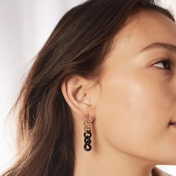 Black And Gold Chain Earrings Gold Women Alex And Ani Earrings