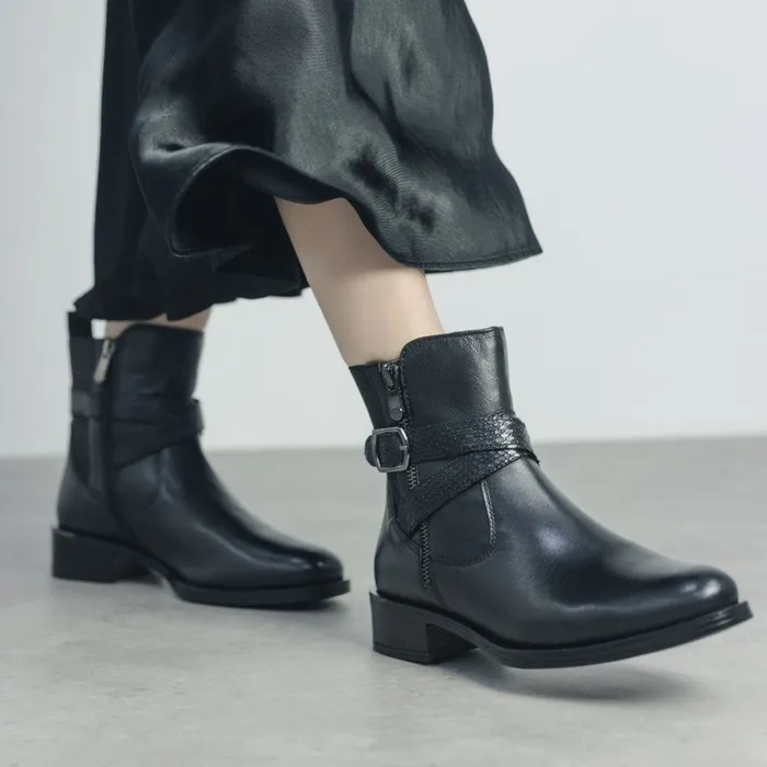Black Boots Women Moda In Pelle Oloron Black Leather