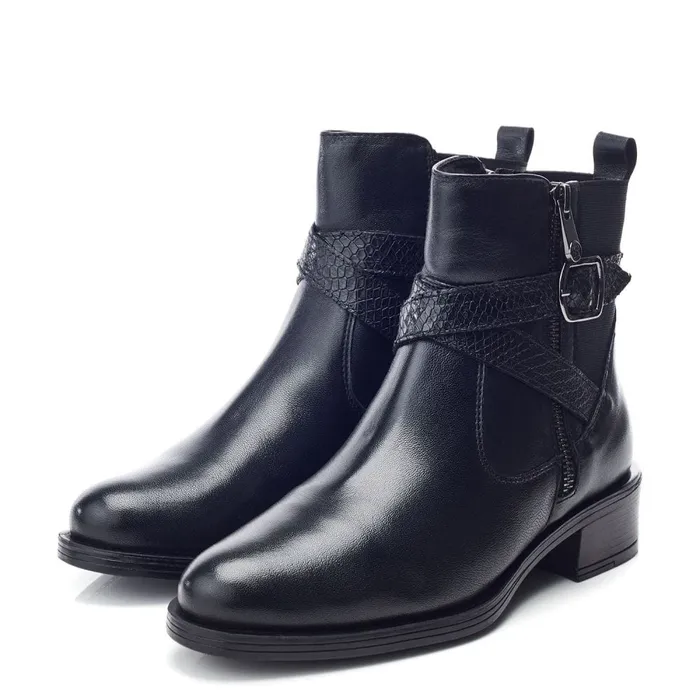 Black Boots Women Moda In Pelle Oloron Black Leather